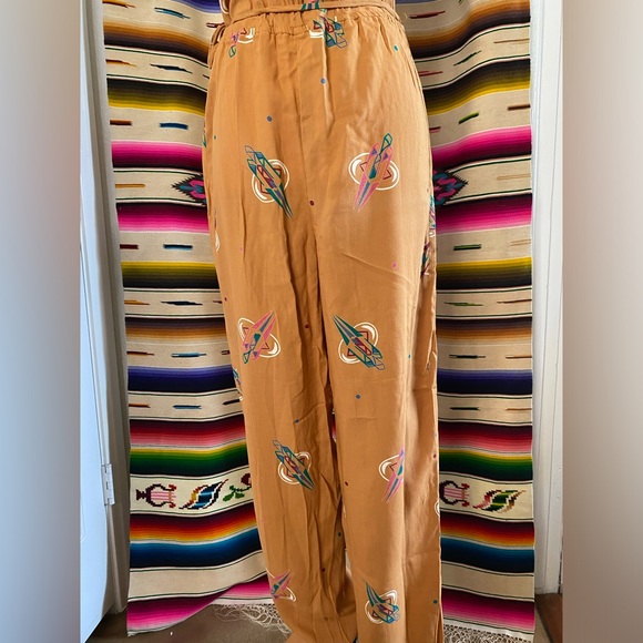 SOLD!! 60s 70s RARE DEAD STOCK SPACE PRINT VINTAGE JUMPSUIT - Picture 3 of 10